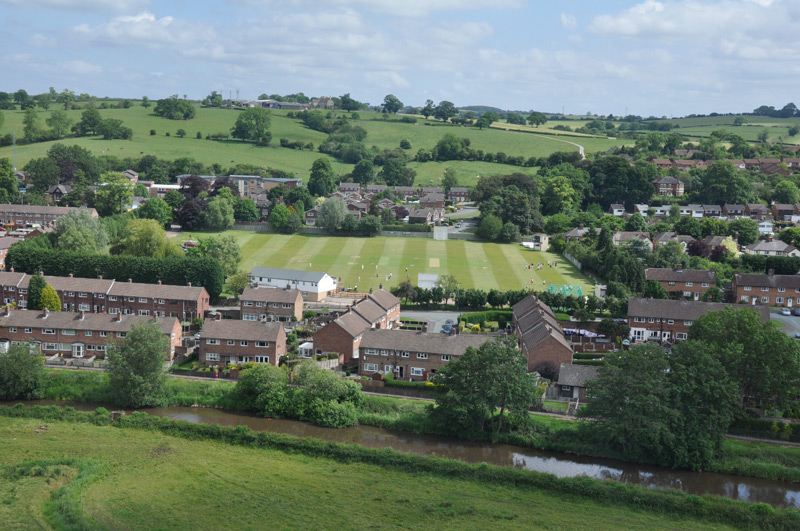 A cricket match being played in Stone A cricket match being played in Stone