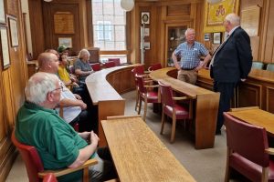 Oak Tree Farm representatives enjoyed a talk with the Past Town Mayor, Councillor Davies and the Town Clerk, on the Council Chamber and local democracy.