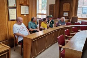 Oak Tree Farm representatives enjoyed a talk with the Past Town Mayor, Councillor Davies and the Town Clerk, on the Council Chamber and local democracy.