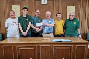 Oak Tree Farm representatives enjoyed a talk with the Past Town Mayor, Councillor Davies and the Town Clerk, on the Council Chamber and local democracy.