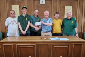 Oak Tree Farm representatives enjoyed a talk with the Past Town Mayor, Councillor Davies and the Town Clerk, on the Council Chamber and local democracy.