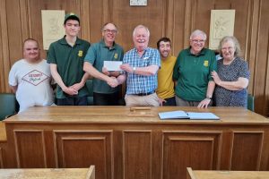 Oak Tree Farm representatives enjoyed a talk with the Past Town Mayor, Councillor Davies and the Town Clerk, on the Council Chamber and local democracy.