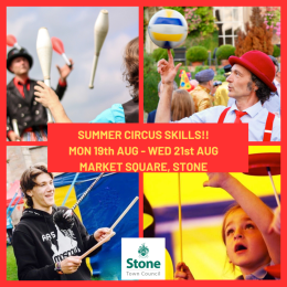 Summer Circus Skills on Monday 19 to Wednesday 21 August in the High Street