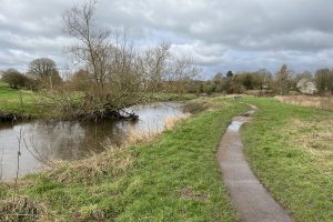 Crown Meadow - Looking north with River Trent alongside (winter)