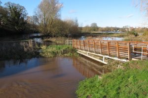 Scotch Brook flooding under footbridge access